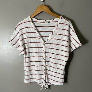 Paper crane striped textured tie shirt